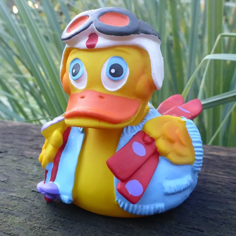 Ski Fahren Duck Quietscheente Badeente Naturkautschuk Lanco