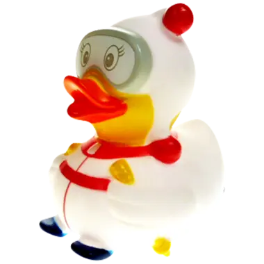 Ski Fahrerin Ente Badeente Quietscheente Gummiente Factotum