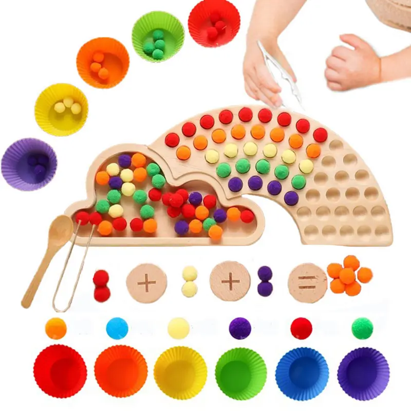 Sortierspielzeug mit Pompons & Pinzette | ab 3 Jahren – Bimbino