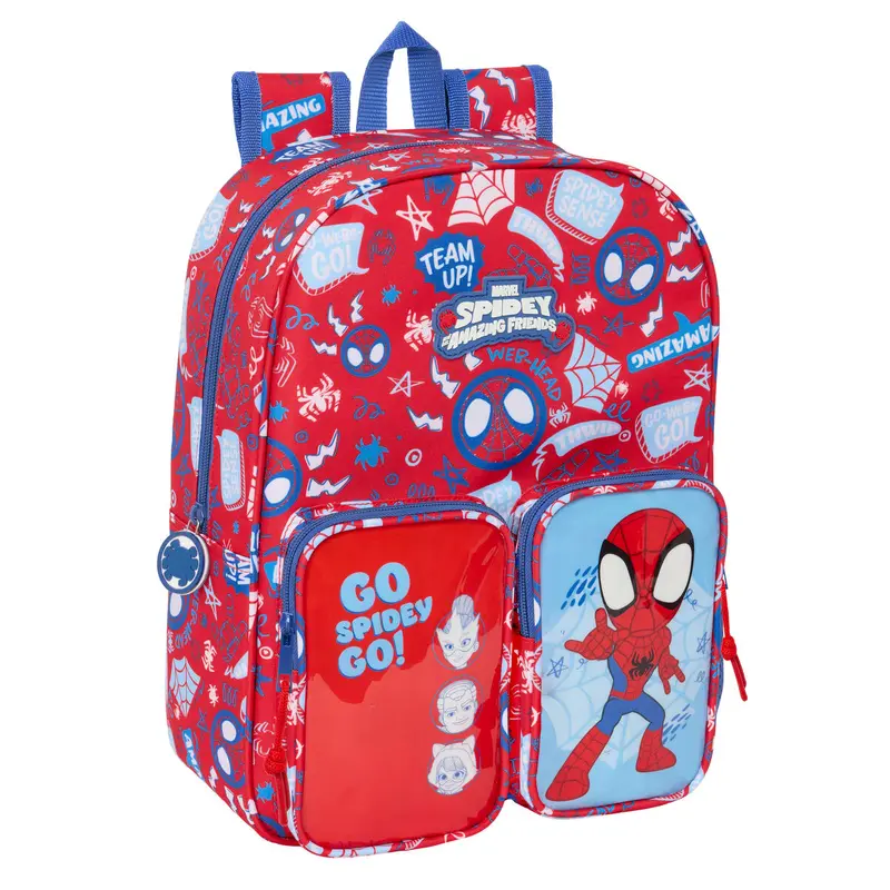 Spider-Man „Rescue“ Schulrucksack, Rot und Blau, 26 x 34 x 11 cm