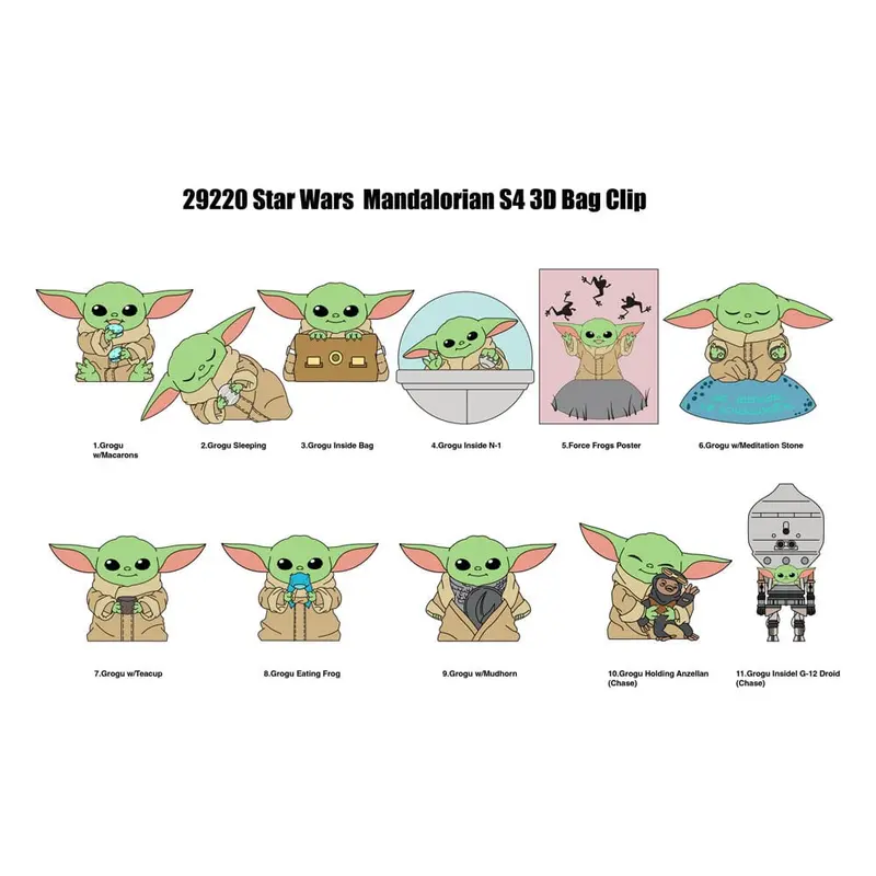 Star Wars 3D PVC-Taschenanhänger Best of Grogu Serie 1 Display (24)