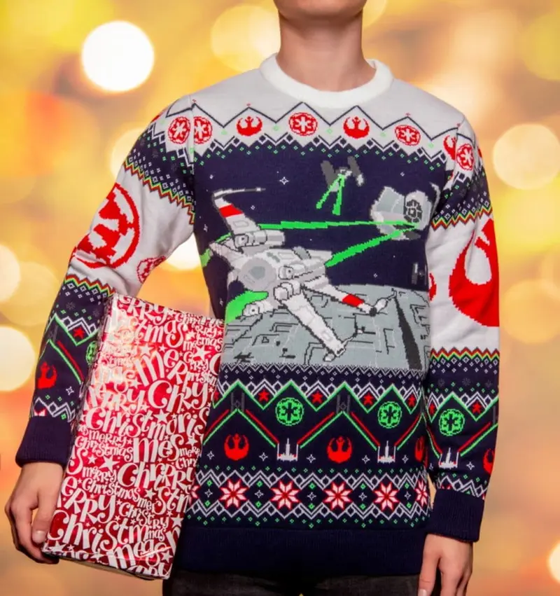 Star Wars Christmas Pullover X-Wing v TIE Fighter Größe XL