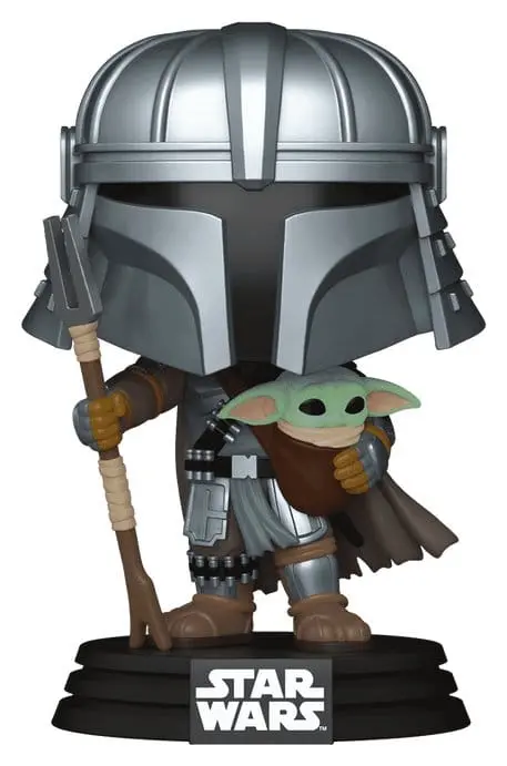 Star Wars POP! Vinyl Wackelkopf-Figur Mandalorian with Grogu (Impressions) Exclusive 9 cm