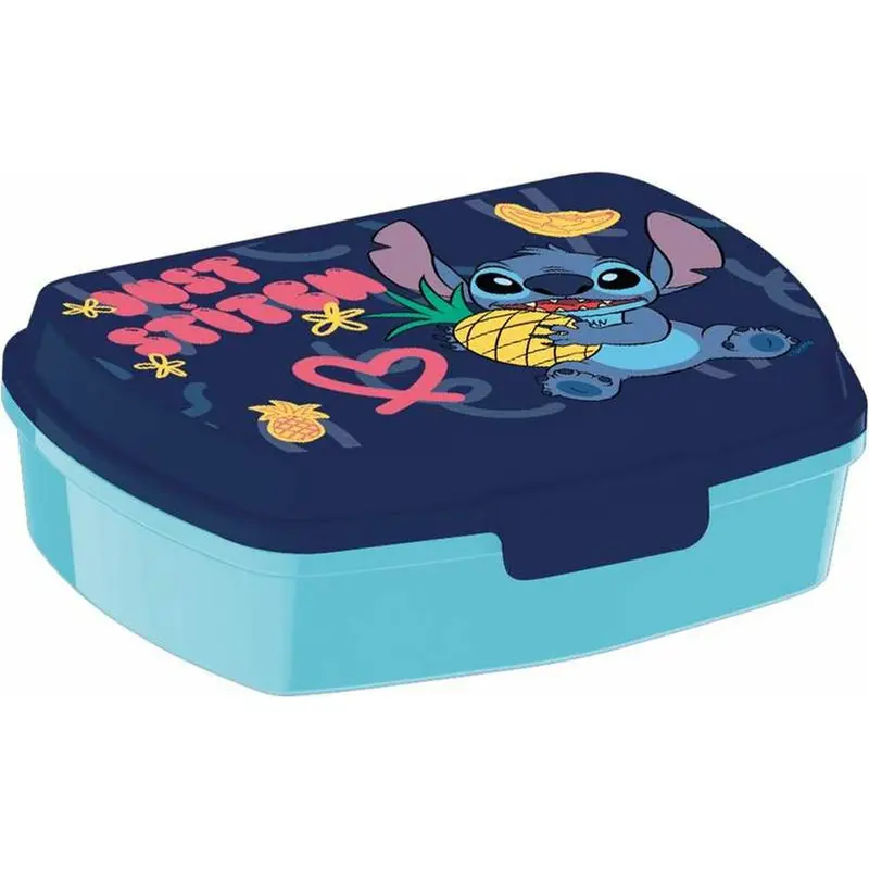 Stitch Brotdose, Polyester, Blau und Lila, 17 x 5,6 x 13,3 cm