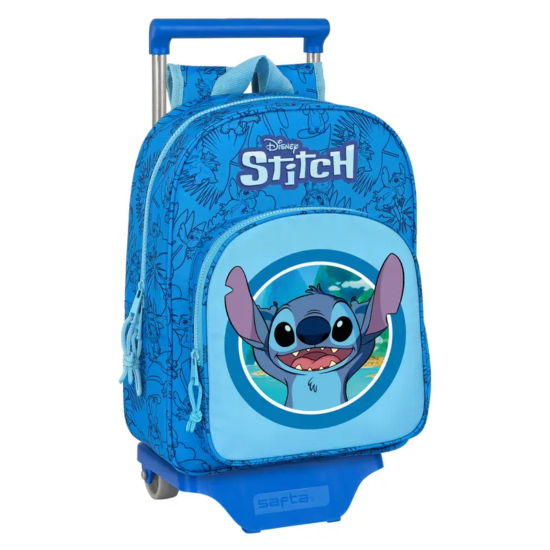 Stitch Schulrucksack mit Rollen, Blau, 26 x 34 x 11 cm