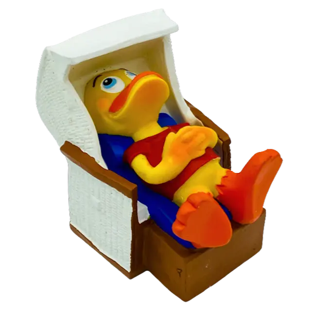 Stoffel Strandkorb Duck Quietscheente Badeente Naturkautschuk Lanco