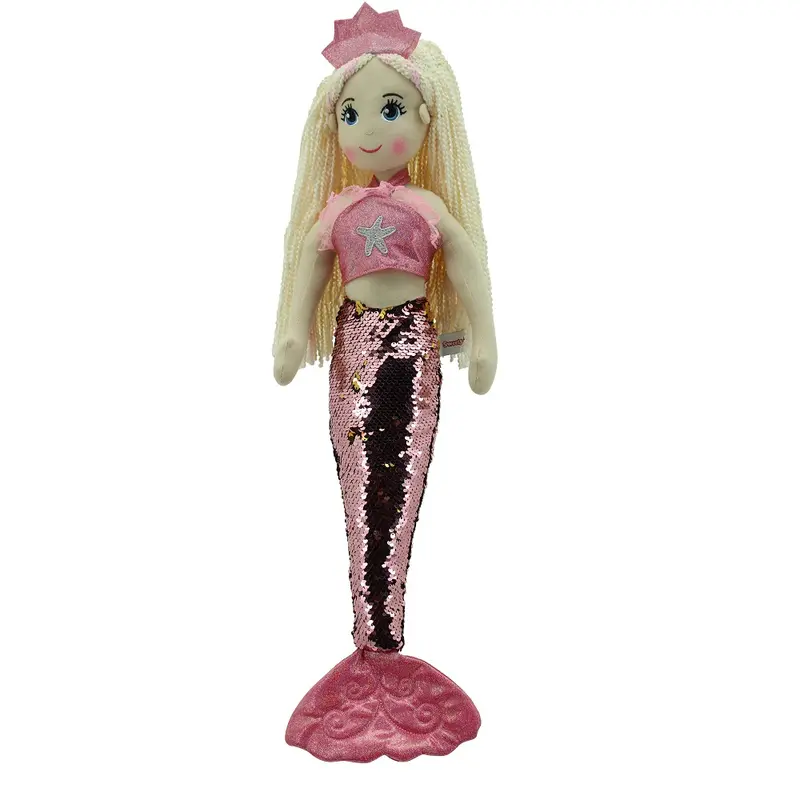 Stoffpuppe Meerjungfrau 70 cm rosa – weiche Kinderpuppe