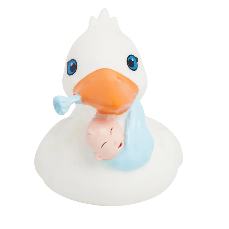Storch Geburt Baby Ente Badeente Quietscheente Lilalu