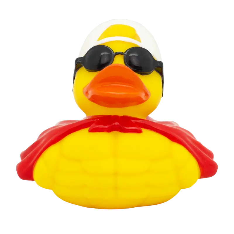 Super Ente Badeente Quietscheente Gummiente Lilalu
