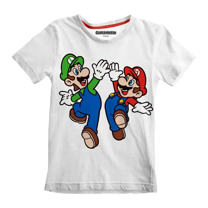 Super Mario „Mario and Luigi“ Kinder-T-Shirt, Weiß