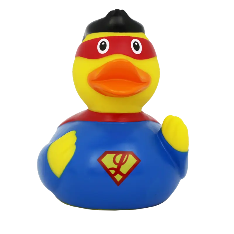 Superheld Ente Badeente Quietscheente Gummiente Lilalu