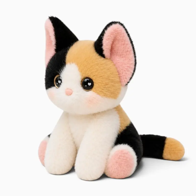 Süßes Dreifarbiges Katzen-Kuscheltier