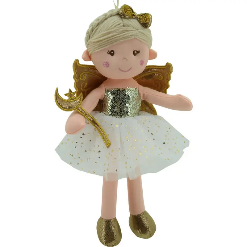 Sweety Toys 11742 Stoffpuppe Fee Plüschtier Puppe Prinzessin 30 cm Gold