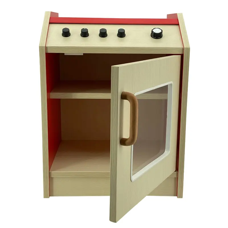Sweety Toys 12336 Kinder Herd aus Holz – Rot – Spielzeug Küchenherd mit Drehknöpfen