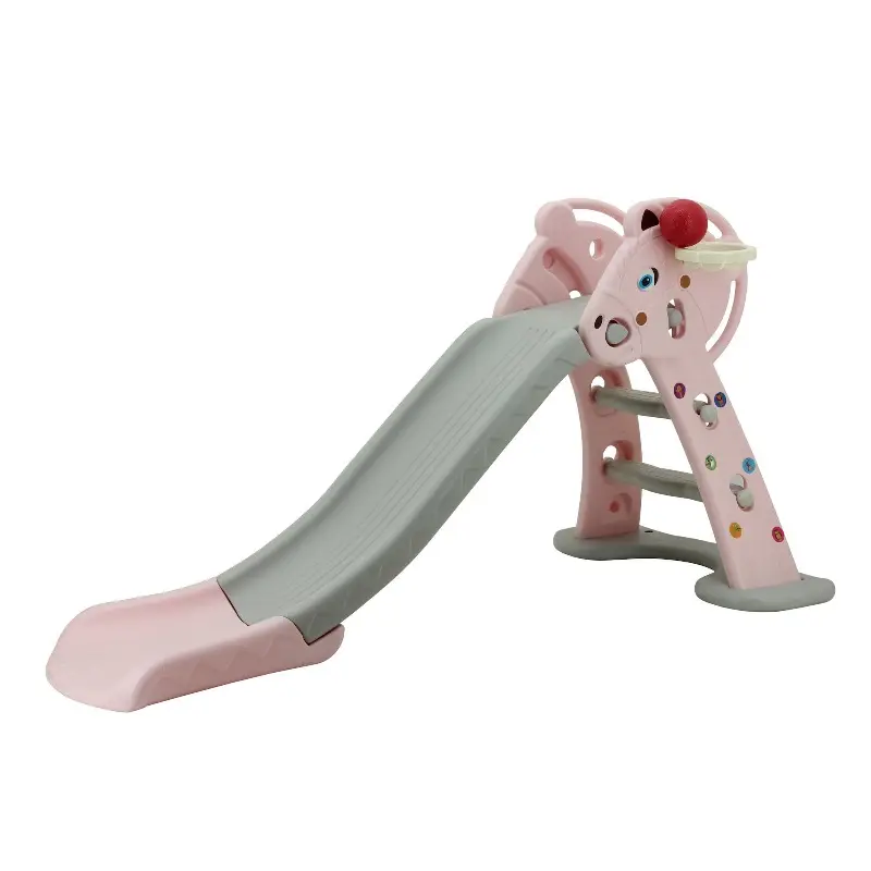 Sweety Toys 12862 freistehende Rutsche Pferdedesign rosa 2-in 1 Spielzeug mit Basketballspiel