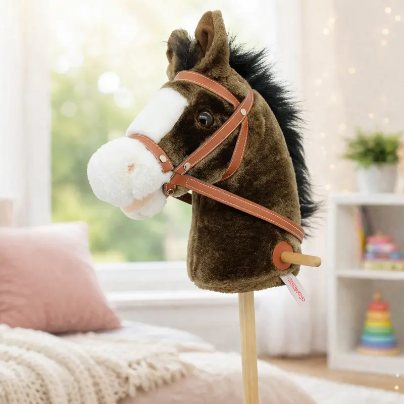 Sweety Toys 5055 Steckenpferd choco braun mit schwarzer Mähne und mit Soundfunktion