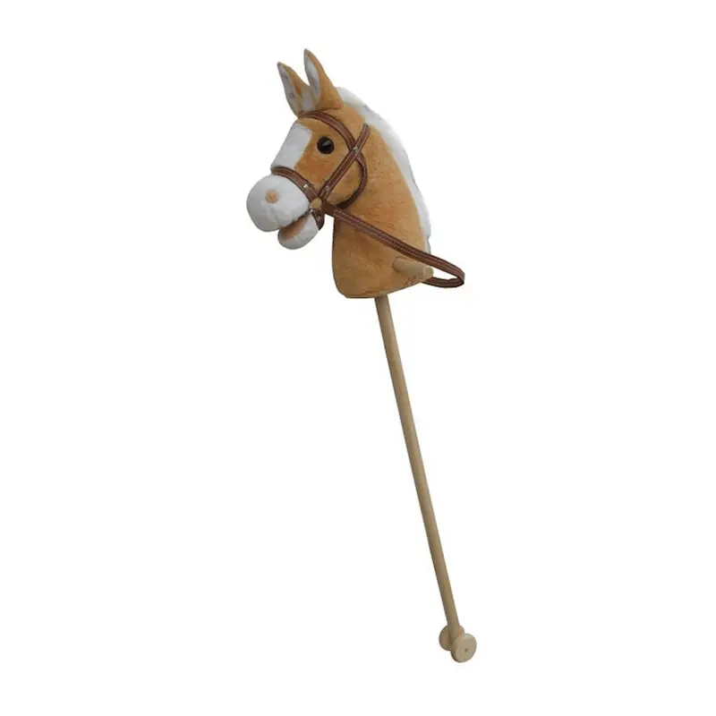 Sweety Toys 5109 Steckenpferd Goldy "My Donner" goldbeige mit weißer Mähne, mit Funktion Gewieher und Galoppgeräusch ,Größe ca.100 cm