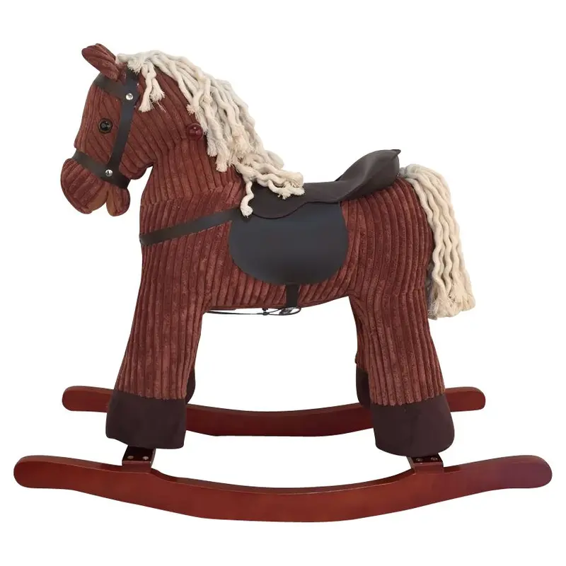 Sweety-Toys 6823 GINGER Schaukelpferd braun super- süß, sehr edel CORD COTTON