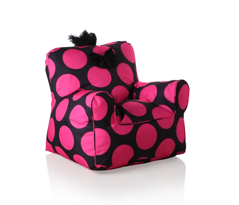 Sweety Toys Kindersessel 11667 – Schwarz mit pinken Punkten- Waterproof Indoor & Outdoor