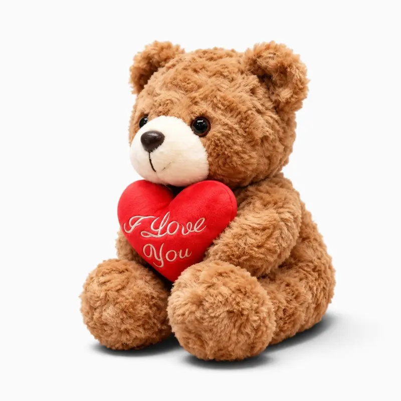 Teddybär-Kuscheltier Braun mit rotem Herz