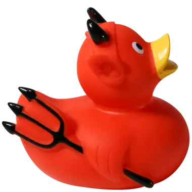 Teufel Rot Ente Badeente Quietscheente Gummiente Factotum