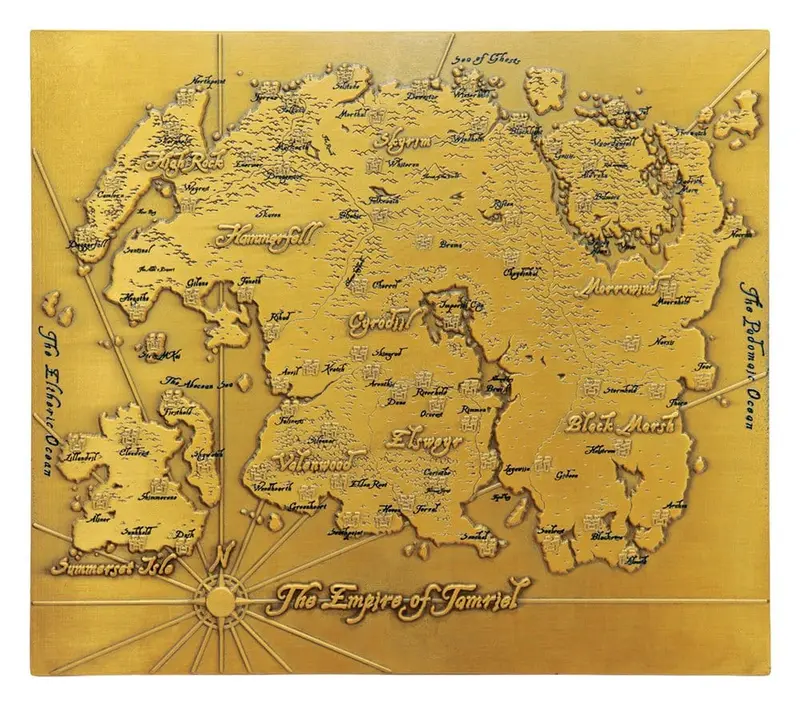 The Elder Scrolls Replik Metal Map of Tamriel Limited Edition 15 x 13 cm