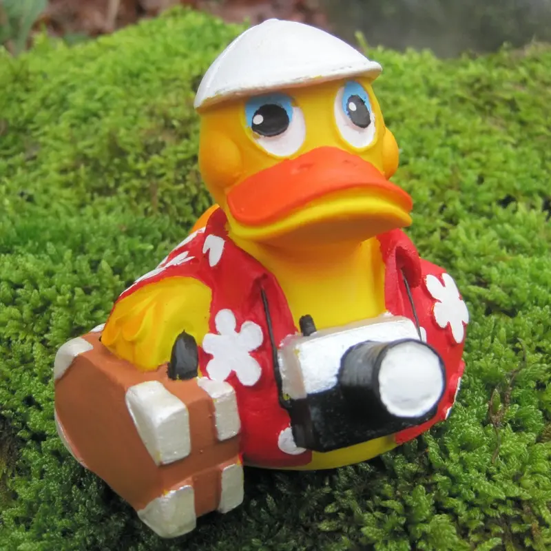 Tourist Fahr in den Urlaub Duck Quietscheente Naturkautschuk Lanco