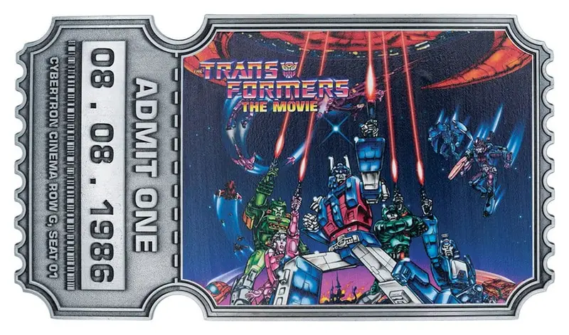 Transformers Replik The Movie 40th Anniversary Movie Ticket Limited Edition 9 x 16 cm