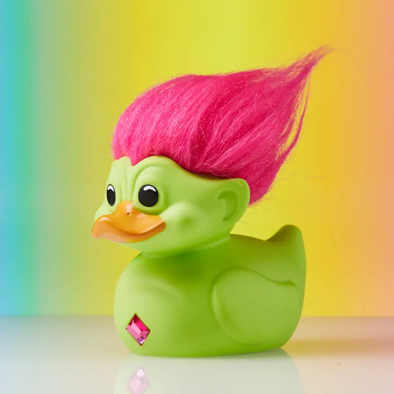 Trolls Grün Mit Rosa Haar Troll Ente Badeente Sammelfigur TUBBZ
