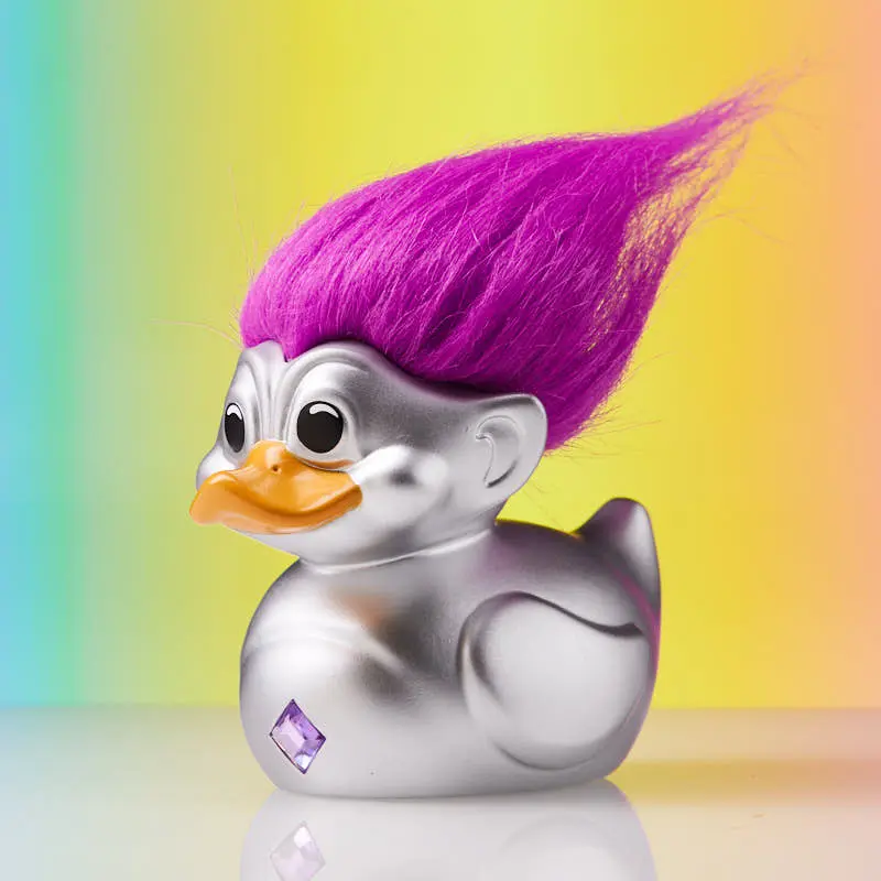 Trolls Silber Mit Lila Haar Troll Ente Badeente Sammelfigur TUBBZ