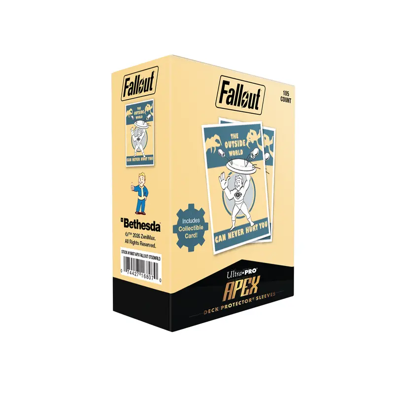 Ultra PRO Fallout  - Vault Boy - The Outside World 105ct APEX DECK PROTECTOR SLEEVES for Tabletop Gaming - Preorder - ETA