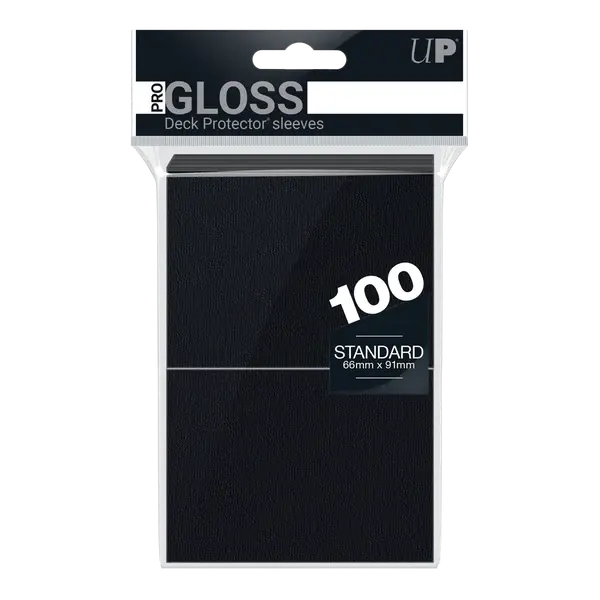 Ultra Pro (UP) - PRO-Gloss Standard Deck Protector Sleeves (100ct) - Black