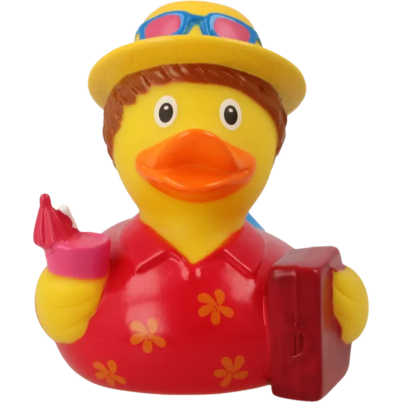 Urlauber Ente Badeente Quietscheente Gummiente Lilalu