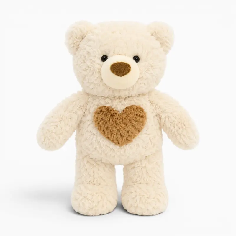 Weicher Weißer Teddybär Mit Herz
