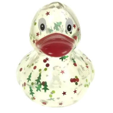 Weihnachten Glitter Badeente Quietscheente Schnabel Rot Factotum