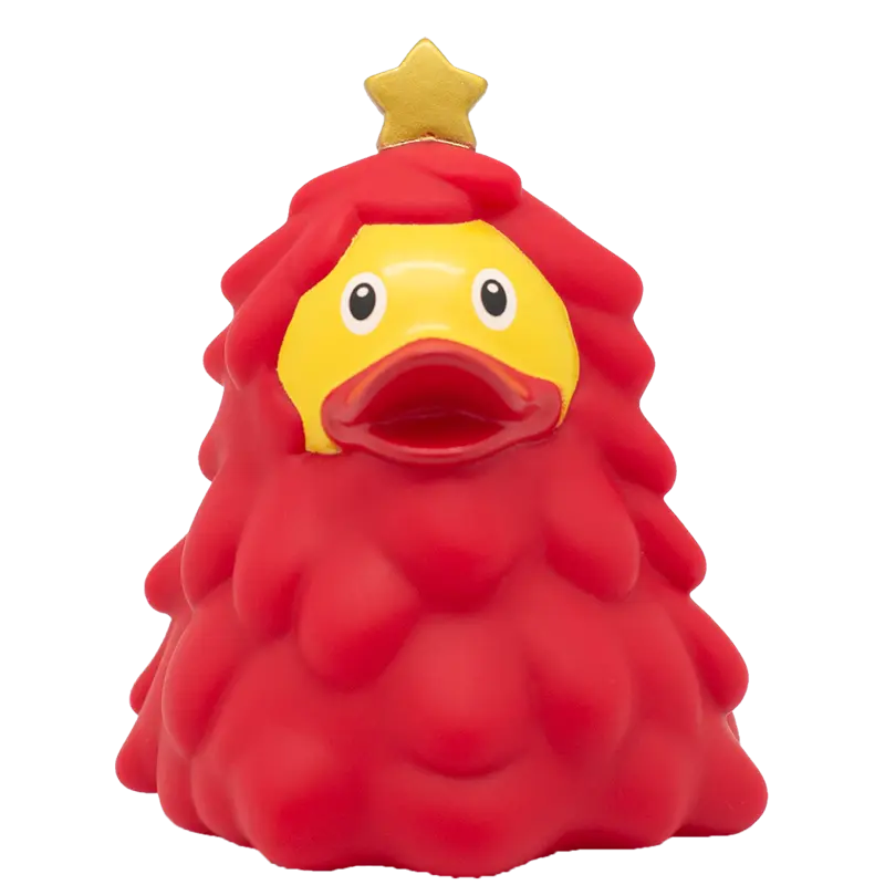 Weihnachtsbaum Rot Badeente Quietscheente Gummiente Lilalu