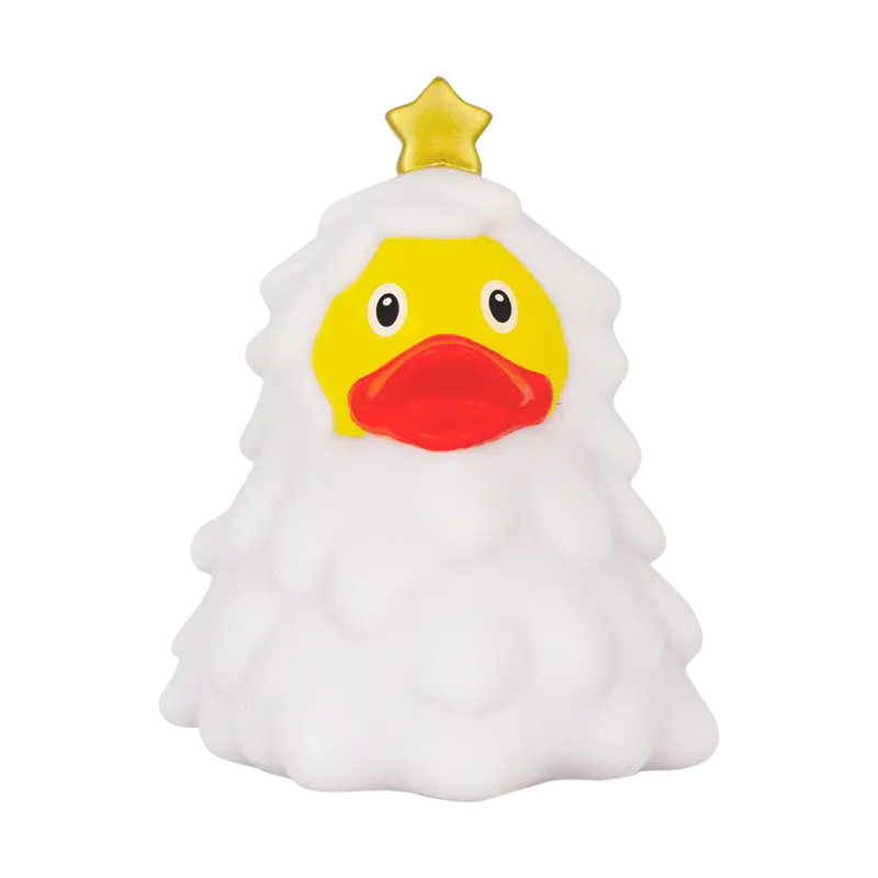 Weihnachtsbaum Weiss Schnee Badeente Quietscheente Gummiente Lilalu