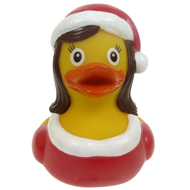 Weihnachtsfrau Sandy Ente Badeente Quietscheente Factotum