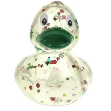 Weihnachtsglitter Badeente Quietscheente Schnabel Grün Factotum