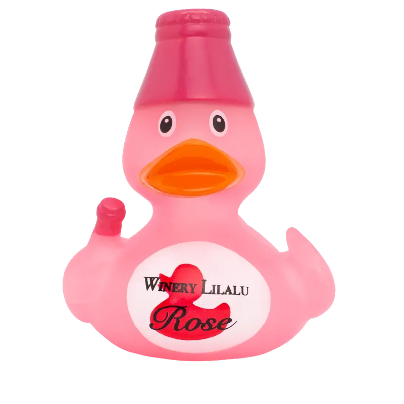 Wein Rose Ente Badeente Quietscheente Gummiente Lilalu