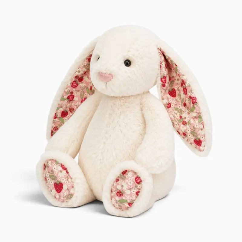 Weißes Hasen-Kuscheltier mit Blumenmuster