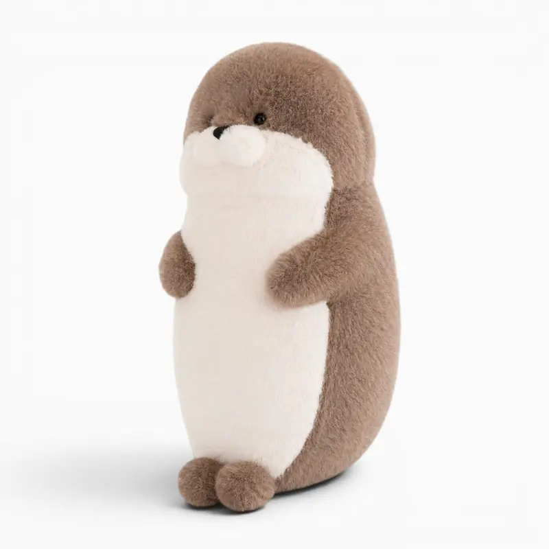 Weißes und hellbraunes Seeotter-Kuscheltier
