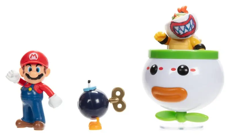 World of Nintendo Minifiguren 2er-Pack Mario and Bowser Jr. Clown Car 6 cm