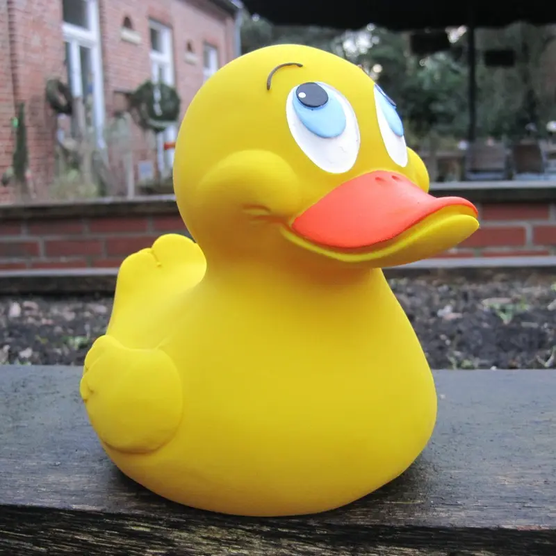 XL Duck Quietscheente Badeente Gelb Naturkautschuk Lanco