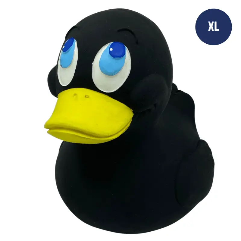 XL Duck Quietscheente Badeente Schwarz Naturkautschuk Lanco
