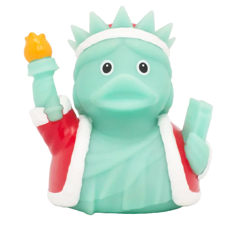 Xmas Freiheitsstatue Freedom Weihnachten Badeente Quietscheente Gummiente Lilalu