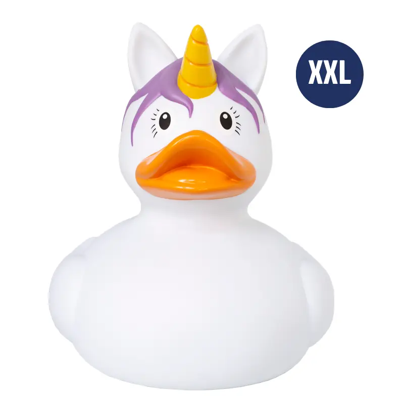 XXL Einhorn Weiss Ente Badeente Quietscheente Lilalu