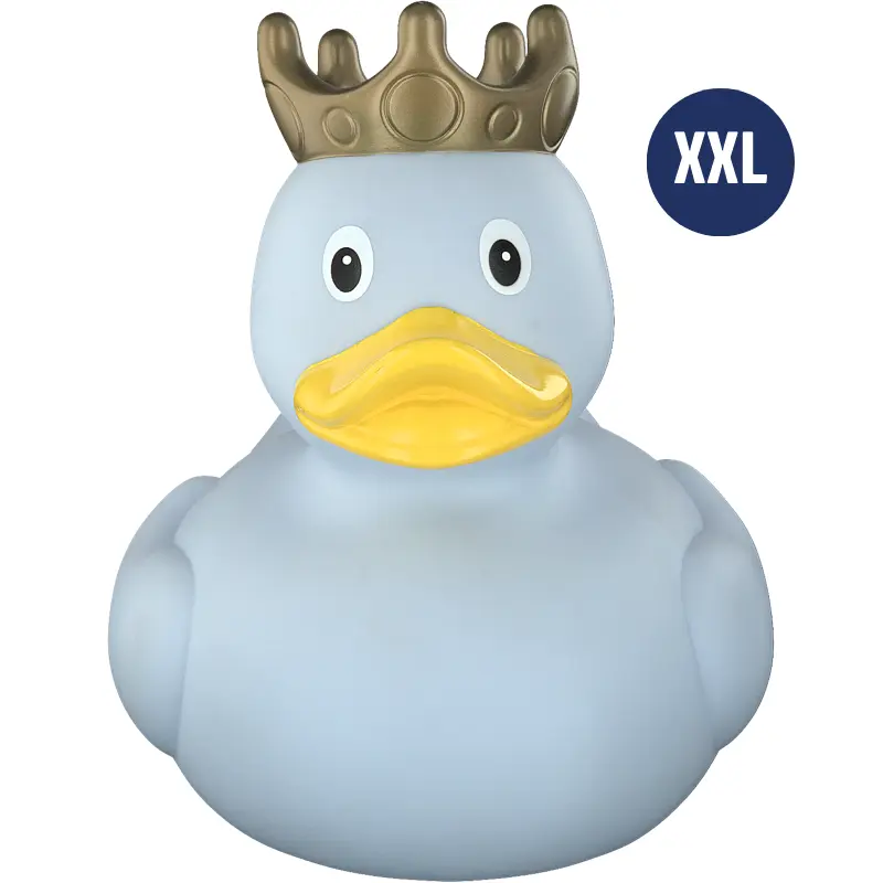 XXL Ente mit Krone Hellblau Badeente Quietscheente Lilalu