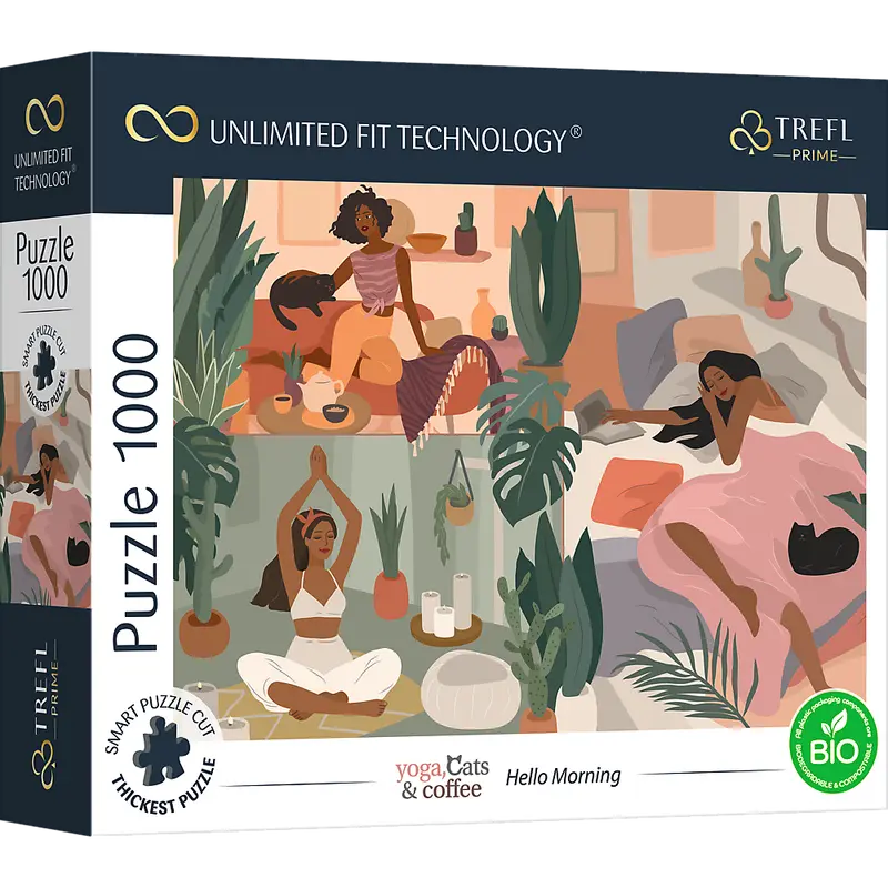 Yoga, Katzen & Kaffee, Hello Morning - UFT Puzzle 1000 Teile