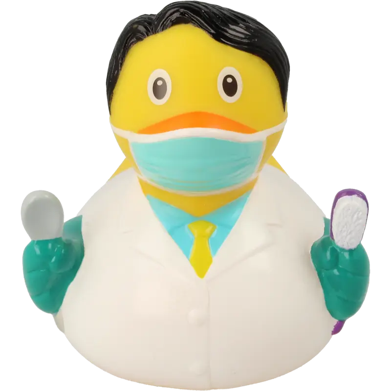 Zahnarzt Zahnbürste Ente Badeente Quietscheente Gummiente Lilalu